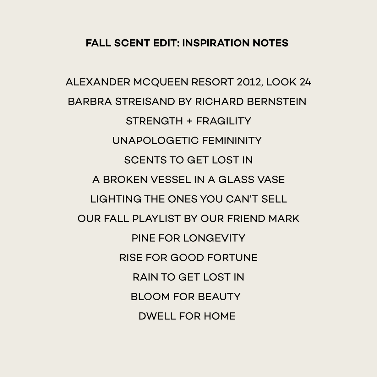 Fall Scent Edit - Romantic Utility